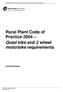 Rural Plant Code of Practice 2004 Quad bike and 2 wheel motorbike requirements Comment paper