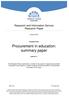Procurement in education: summary paper