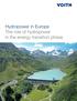 Hydropower in Europe The role of hydropower in the energy transition phase