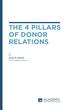 THE 4 PILLARS OF DONOR RELATIONS