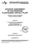 ACOUSTIC ASSESSMENT OF THE PROPOSED PLANTAGENET ASPHALT PLANT