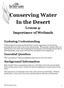 Conserving Water In the Desert