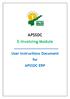 APSSDC E-Invoicing Module. User Instructions Document for APSSDC ERP