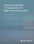 Velocity Leadership: 7 Competencies of High-Performing Leaders. Leadership Skills Assessment