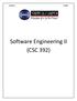Software Engineering II (CSC 392)