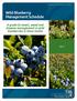 Wild Blueberry Management Schedule