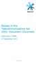 Review of the Telecommunications Act 2001: Discussion Document