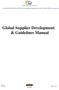 Global Supplier Development & Guidelines Manual