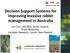 Decision Support Systems for improving invasive rabbit management in Australia