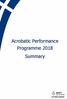 Acrobatic Performance Programme 2018 Summary