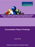 Consultation Report Findings