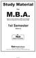 Study Material. For M.B.A. Based on Latest Syllabus of MBA prescribed By Maharshi Dayanand University, Rohtak (DDE) 1st Semester.