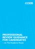 PROFESSIONAL REVIEW GUIDANCE FOR CANDIDATES
