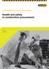 A handbook for the public sector Health and safety in construction procurement