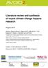 Literature review and synthesis of recent climate change impacts research