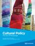 Cultural Policy. The City Of Mississauga. Corporate Policy & Procedure Adopted by City Council, September 16, 2015