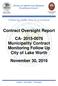 Contract Oversight Report CA Municipality Contract Monitoring Follow Up City of Lake Worth November 30, 2016