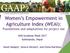 Women s Empowerment in Agriculture Index (WEAI): Foundations and adaptations for project use