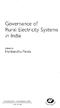 Governance of Rural Electricity Systems in India. Edited by Haribandhu Panda