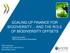 SCALING UP FINANCE FOR BIODIVERSITY AND THE ROLE OF BIODIVERSITY OFFSETS