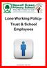 Lone Working Policy- Trust & School Employees