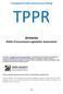 Transparent Public Procurement Rating TPPR. Armenia. Public Procurement Legislation Assessment