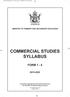 COMMERCIAL STUDIES SYLLABUS