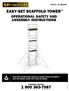 EASY-SET SCAFFOLD TOWER OPERATIONAL SAFETY AND ASSEMBLY INSTRUCTIONS MODEL: AL-Q0108. Customer Service