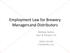 Employment Law for Brewery Managersand Distributors