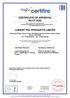 CERTIFICATE OF APPROVAL No CF 5033 LORIENT POLYPRODUCTS LIMITED