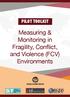 PILOT TOOLKIT. Measuring & Monitoring in Fragility, Conflict, and Violence (FCV) Environments