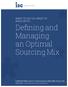 Defining and Managing an Optimal Sourcing Mix