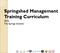 Springshed Management Training Curriculum 2016 The Springs Initiative