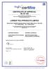 CERTIFICATE OF APPROVAL No CF 185 LORIENT POLYPRODUCTS LIMITED