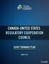 CANADA-UNITED STATES REGULATORY COOPERATION COUNCIL JOINT FORWARD PLAN