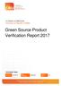 Green Source Product Verification Report 2017