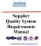 Supplier Quality System Requirements Manual
