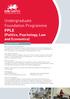 Undergraduate Foundation Programme PPLE (Politics, Psychology, Law and Economics)