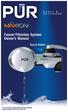Faucet Filtration System Owner s Manual