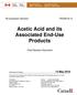 Acetic Acid and its Associated End-Use Products