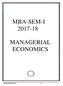 MBA-SEM-I MANAGERIAL ECONOMICS