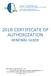 2018 CERTIFICATE OF AUTHORIZATION