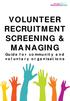 VOLUNTEER RECRUITMENT SCREENING & MANAGING. Guide for community and voluntary organisations