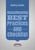 Safety Guide. Housekeeping BEST. Practices AND. Checklist