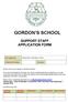 GORDON S SCHOOL SUPPORT STAFF APPLICATION FORM GRADUATE PASTORAL TUTOR