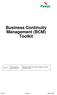 Business Continuity Management (BCM) Toolkit