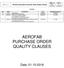 AEROFAB PURCHASE ORDER QUALITY CLAUSES