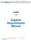 Supplier Requirements Manual