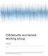 CSA Security as a Service Working Group Charter