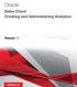 Oracle. Sales Cloud Creating and Administering Analytics. Release 12. This guide also applies to on-premises implementations